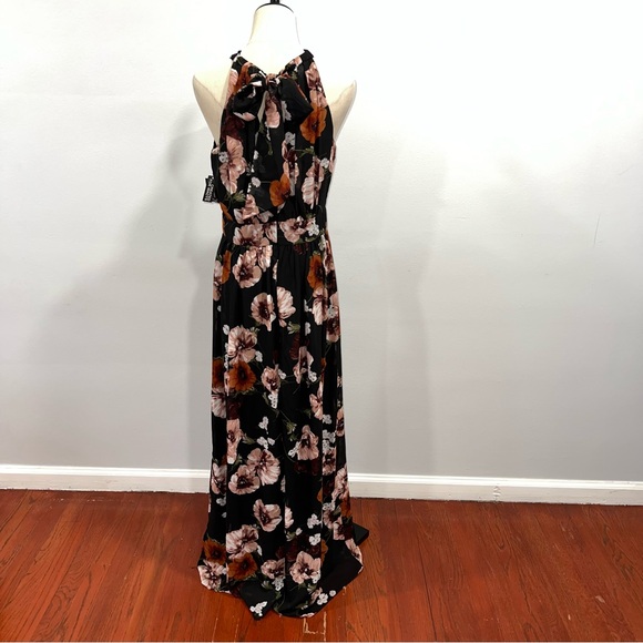 INC International Concepts Floral Black & Multicolored Halter Neck Maxi -Reemoly - Picture 8 of 12